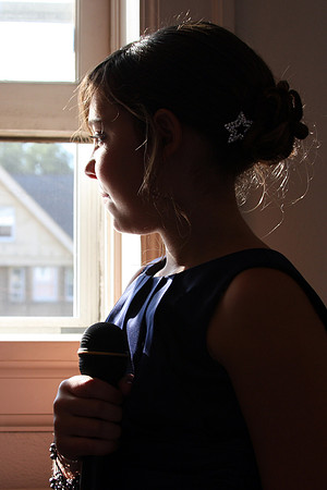 Elayna Hallal on the Microphone